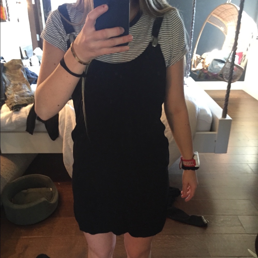 Black overall dress